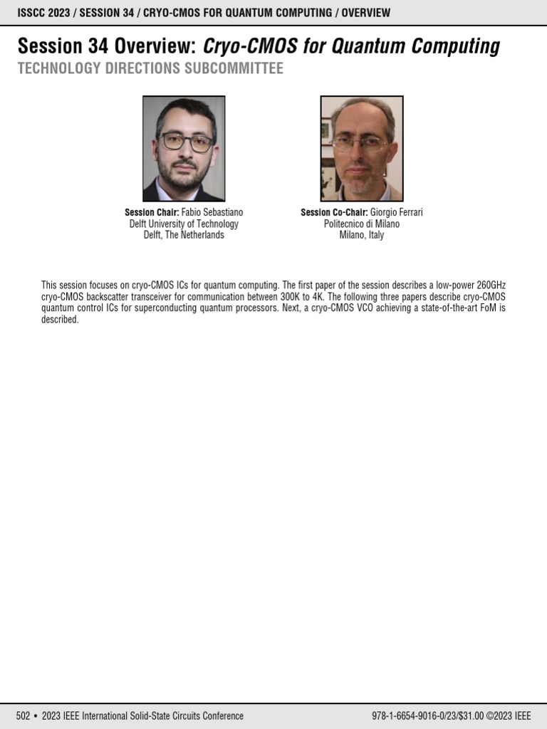 Cryo-CMOS Innovations for Quantum Computing | PDF | Quantum Computing ...
