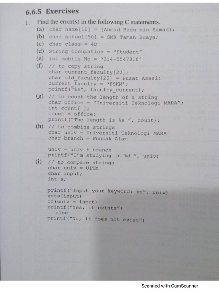Extra Exercise Chapters 6 Strings | PDF