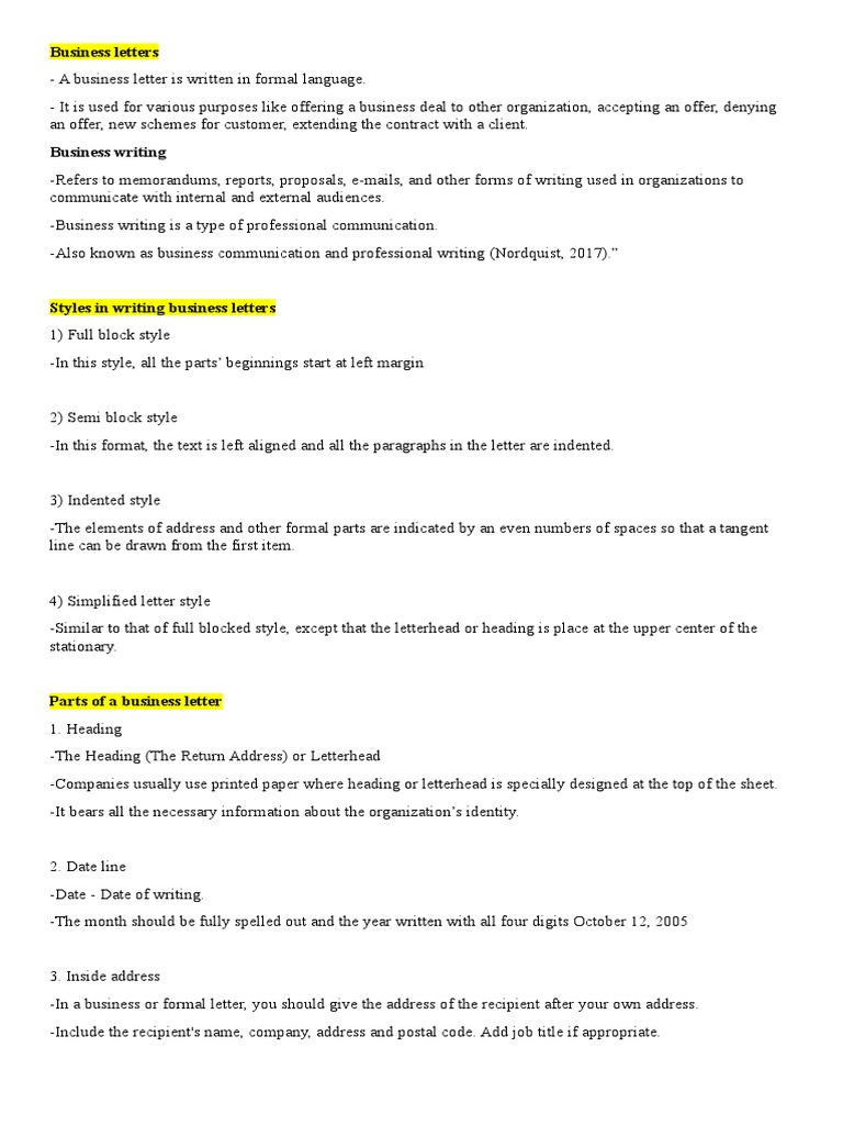 Business Letters | PDF