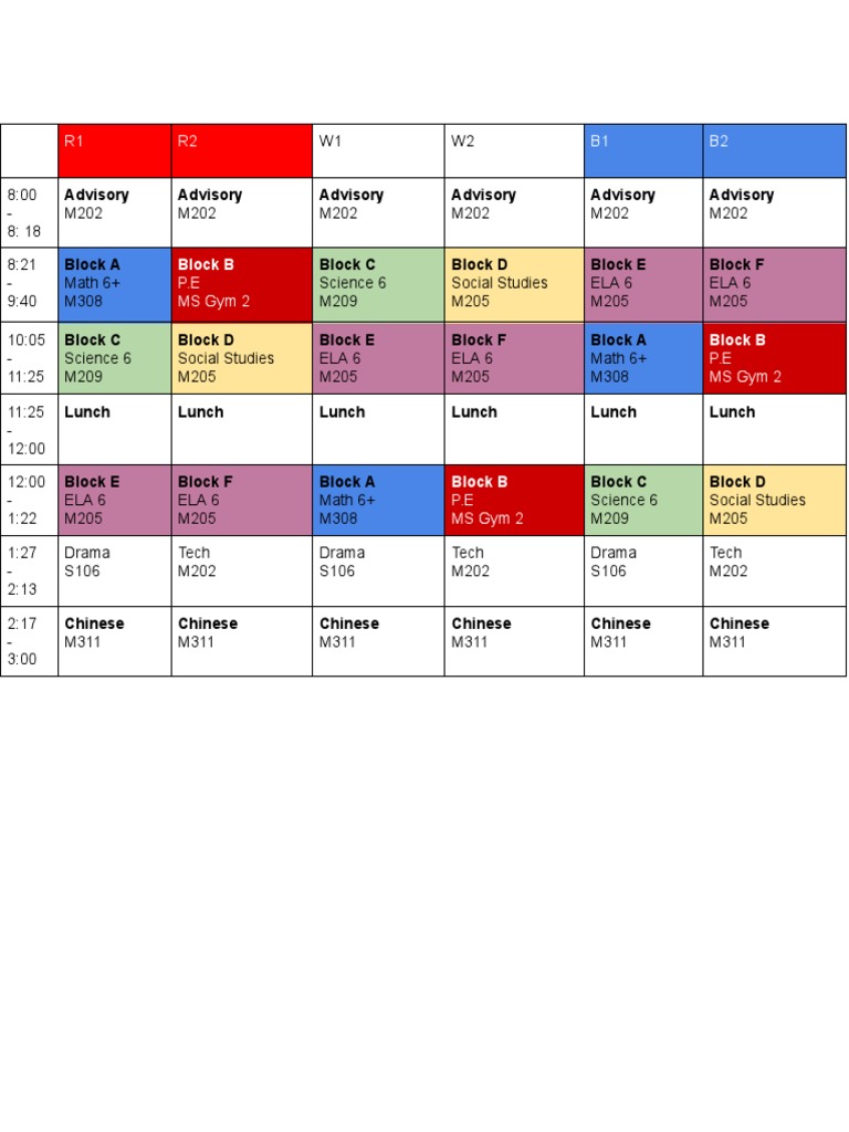 Schedule - Google Docs | PDF