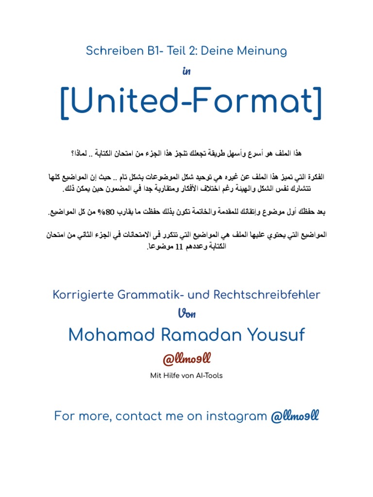 Goethe Schreiben B1 Teil 2 United Format PDF