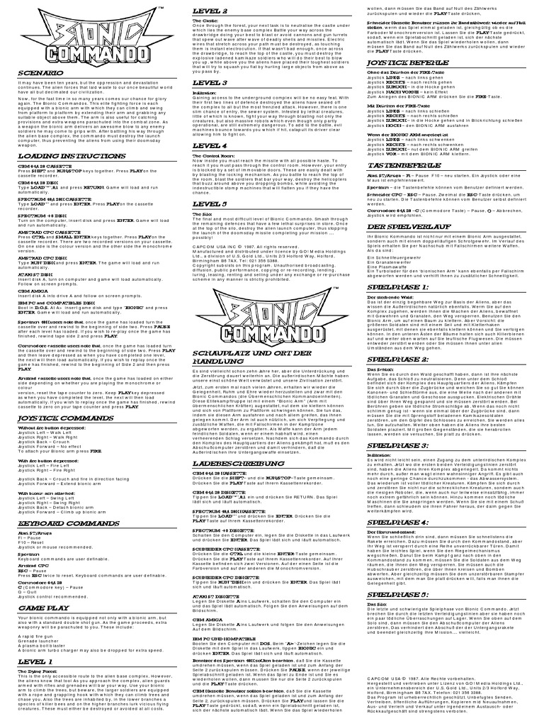 Bionic commando c64 manual pdf