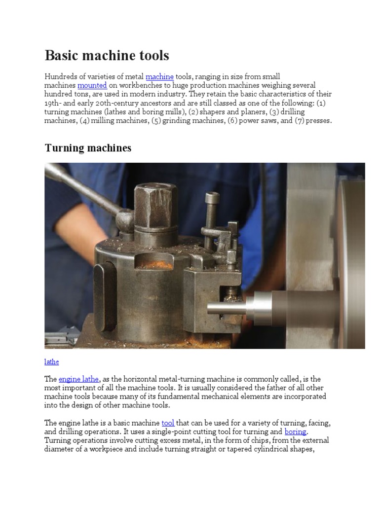 Basic Machine Tools PDF