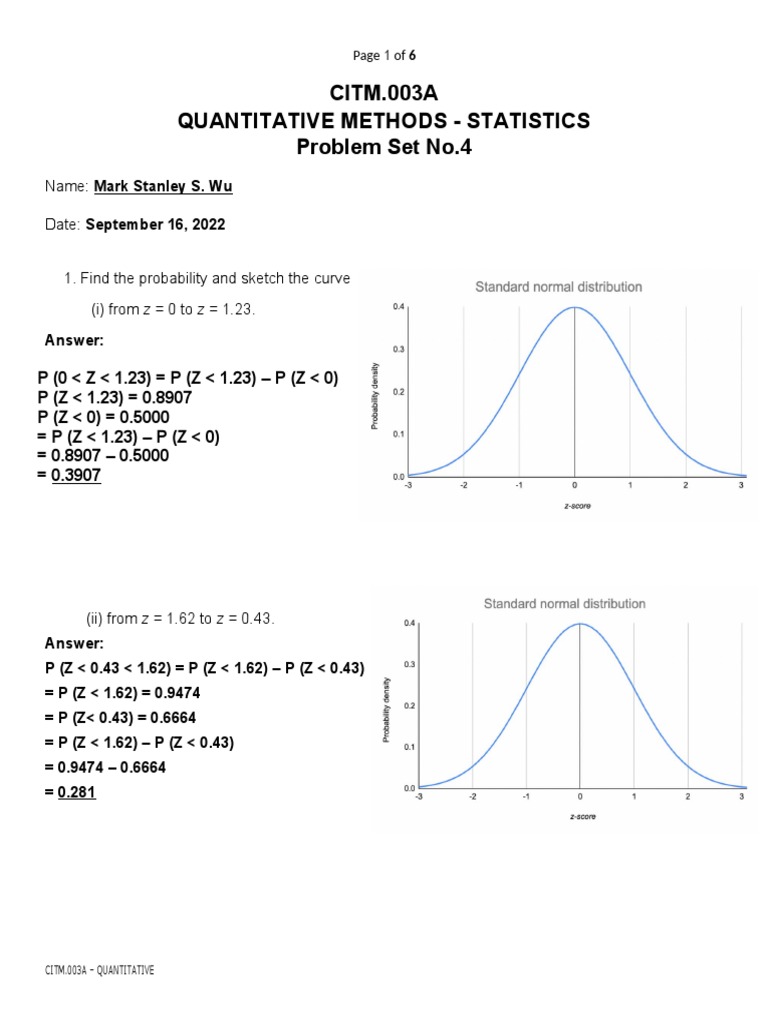 Z-Scores Activity 43 | PDF