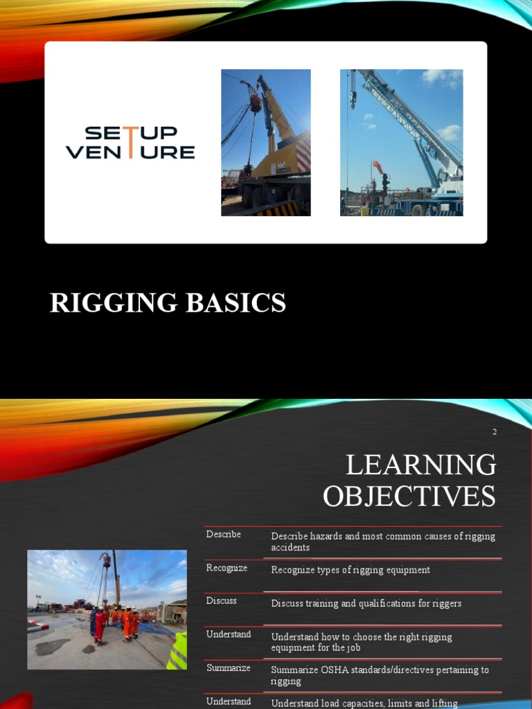 Setup Venture Basic Rigging Training English PDF Crane (Machine