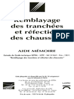 Remblayage des tranchées et réfection des chaussées - Aide mémoire