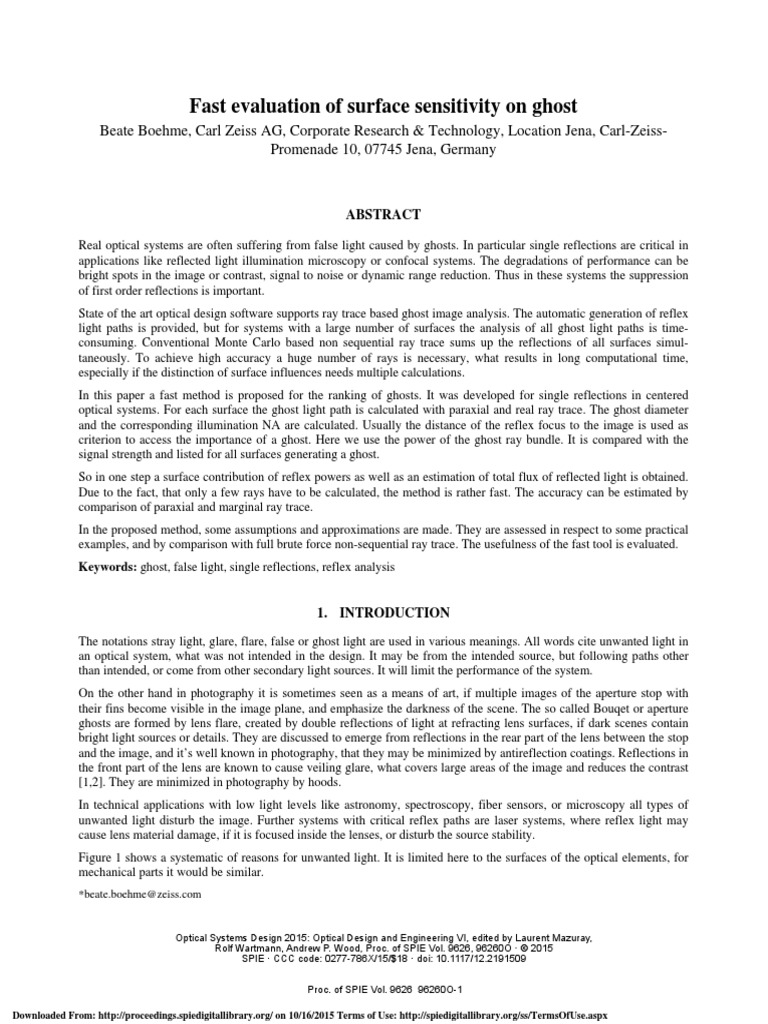 Fast Evaluation of Surface Sensitivity On Ghost | PDF