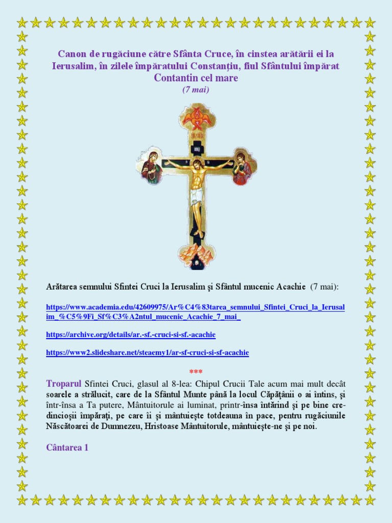 Canon de Rugaciune Catre Sfanta Cruce in | PDF