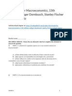 Test Bank For Macroeconomics 13th Edition Rudiger Dornbusch Stanley Fischer Richard Startz