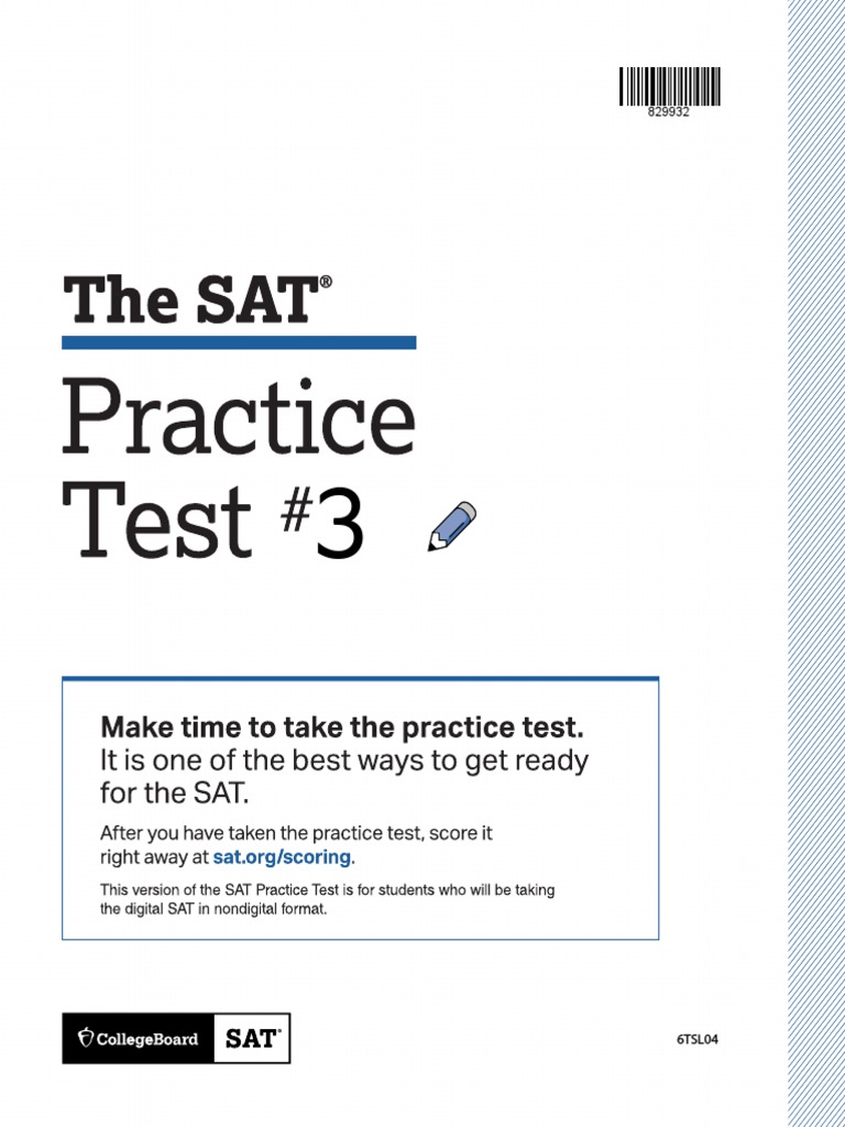 SAT Practice Test 3 With Answer Key and Scoring Info | PDF | Sat ...