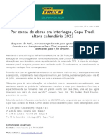 Por Conta de Obras em Interlagos, Copa Truck Altera Calendário 2023