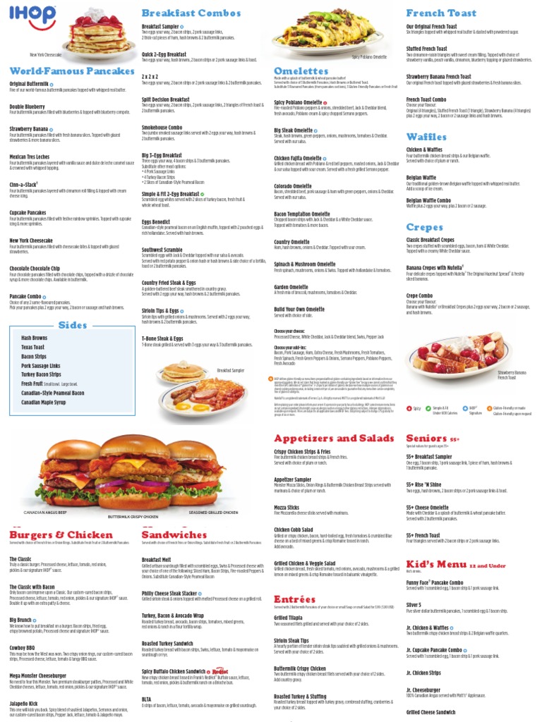 Ihop Restaurant Niagara Falls Menu, PDF, Pancake