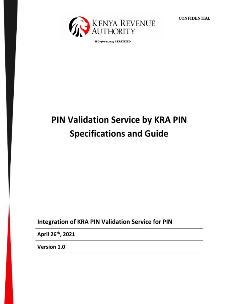 KRA PIN Validation Service Integration Specifications and Guide by PIN