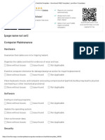 Computer Maintence Checklist Template