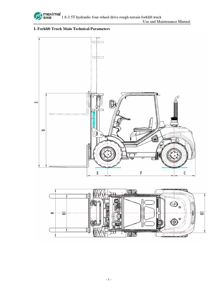 FD25 Rough-Terrain Forklift Manual | PDF | Forklift | Four Wheel Drive