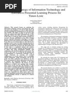 Analyses Strategy of Information Technology and Alternative Presential Learning Process For Timor-Leste