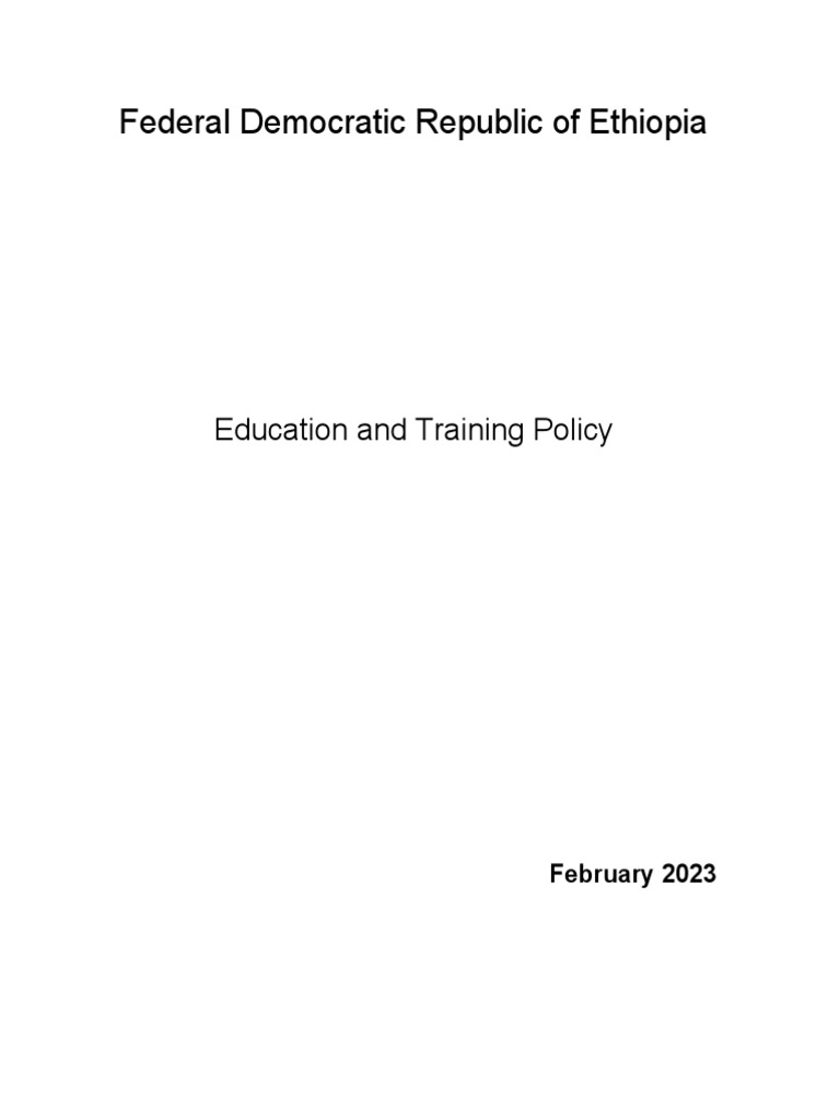 Educationand Training Policy - Draft Final | PDF | Vocational Education ...