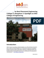 Unveiling The Best Placement Engineering Colleges in Bangalore: A Spotlight On MVJ College of Engineering