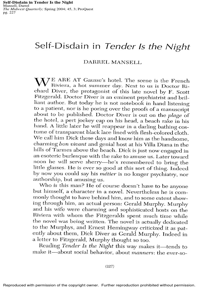 Self disdain in tender is the pdf