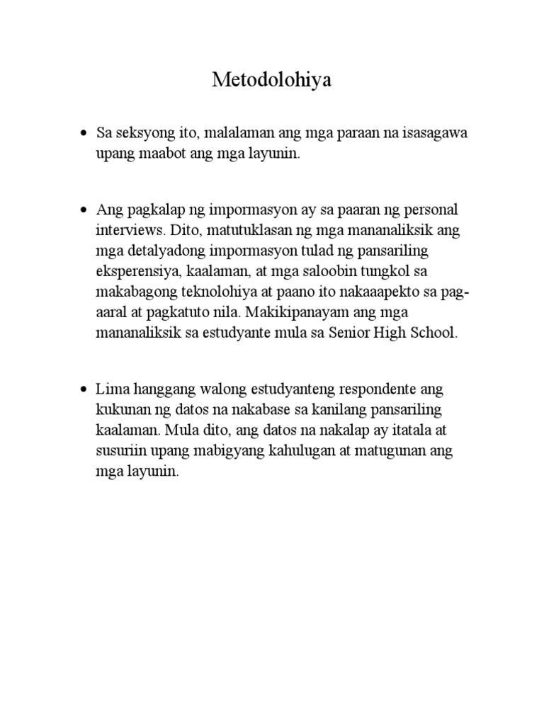 Metodolohiya | PDF