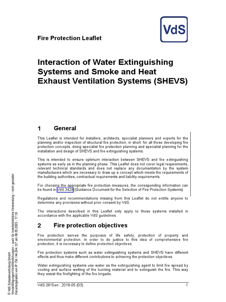 Vds 2815en | PDF | Fire Sprinkler System | Firefighting