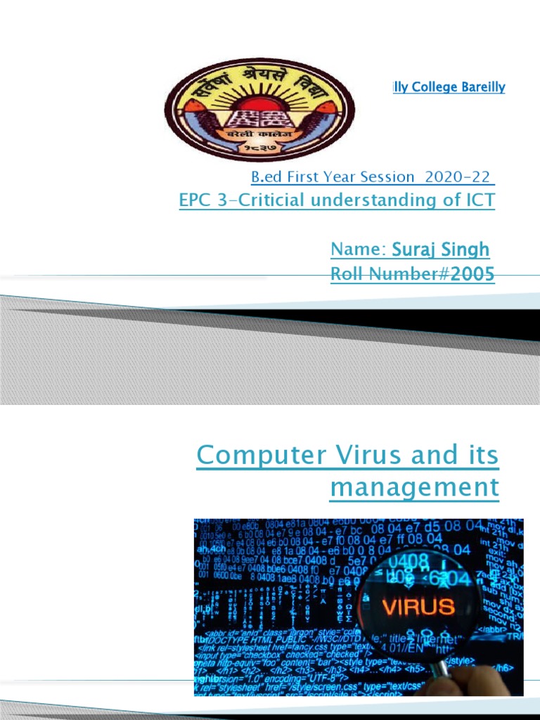 Understanding Computer Viruses and Management | PDF | Computer Virus ...