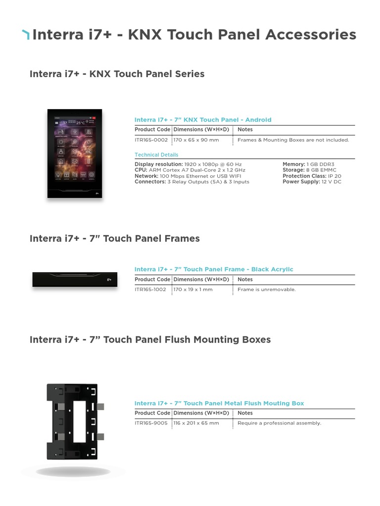 Interra i7+ Touch Panel Overview | PDF | Computers