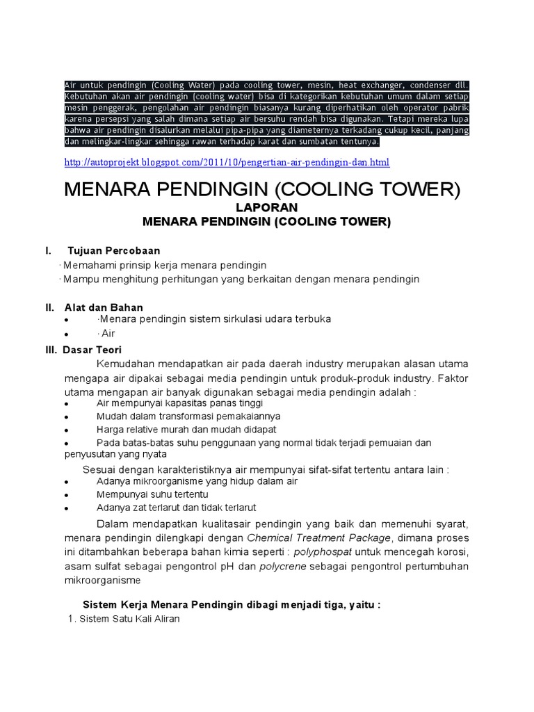 Materi Cooling Tower | PDF