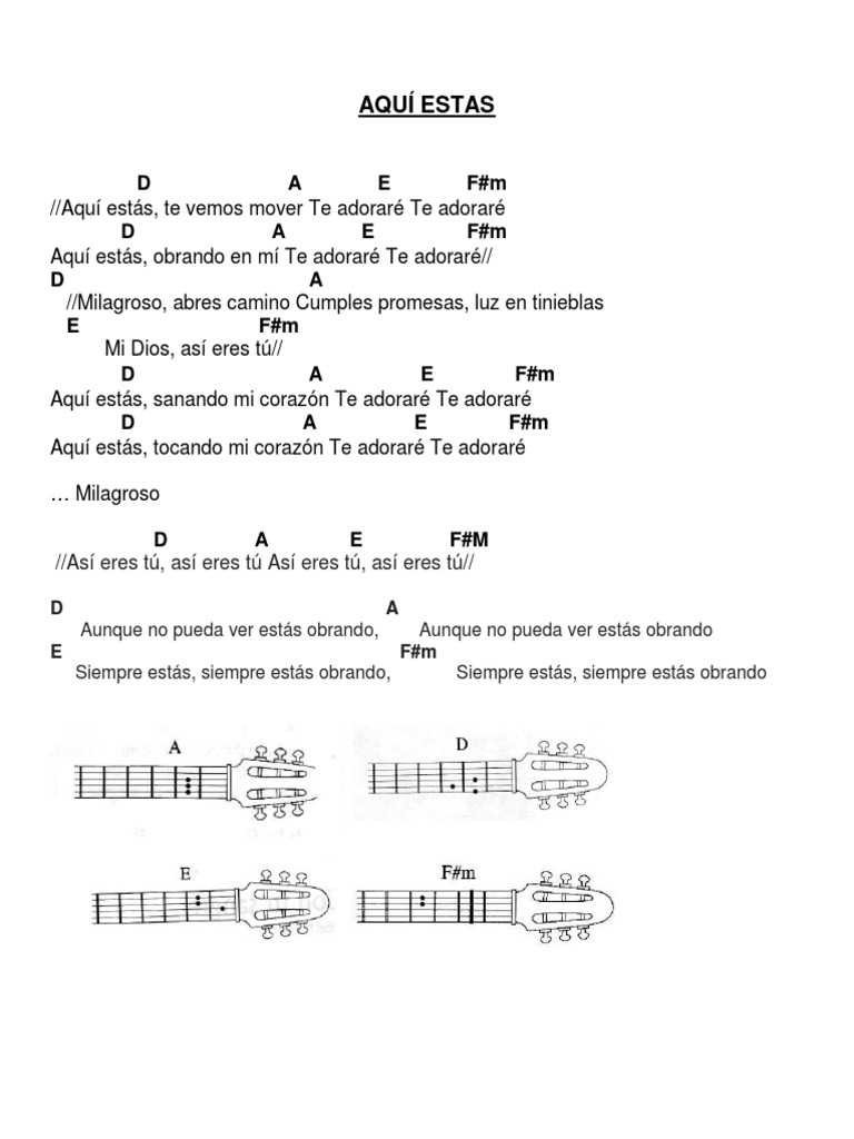 Acordes Aquí Estas Te Vemos Mover | PDF