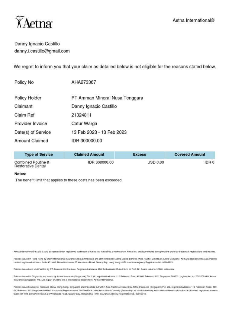 Aetna Document PDF Business Law