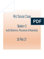 FAU Session 3 Audit Evidence, Materiality and Procedure 2