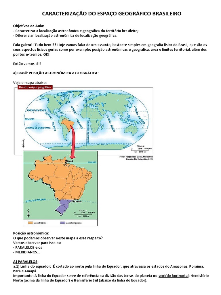 Caracterização do Espaço Geográfico Brasileiro | PDF | Trópicos | Américas