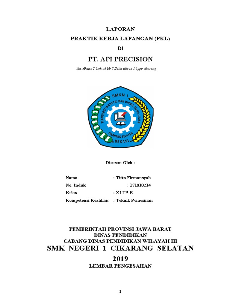 Laporan PKL di PT API Precision | PDF | Karier & Perkembangan | Bisnis