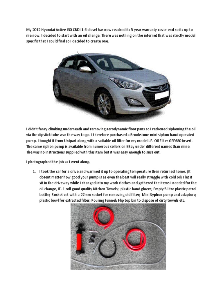 Hyundai Active I30 CRDI Oil Change PDF
