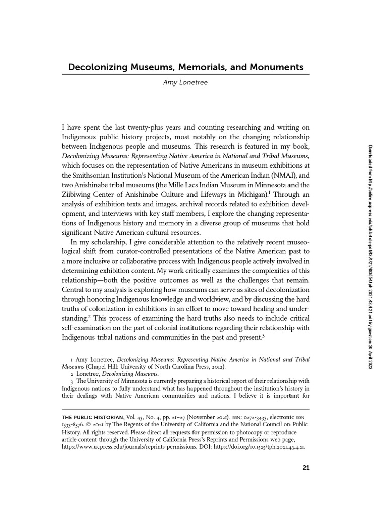 Decolonizing Museums Memorials and Monumentos | PDF | Museum ...