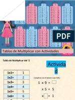 Tablas de Multiplicar Con Actividades