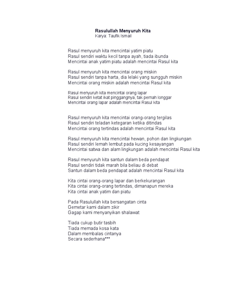 Puisi Cinta kepada Rasulullah | PDF
