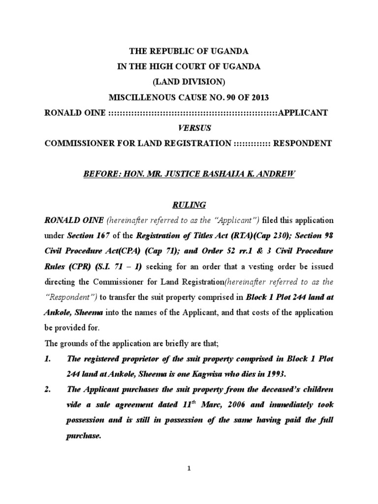 High Court Ruling on Land Vesting Order | PDF | Domain Name Registrar ...
