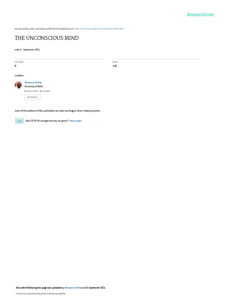 The Unconscious Mind Pdf Id Unconscious Mind