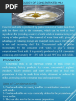 Microbiology of Concentrated Milk