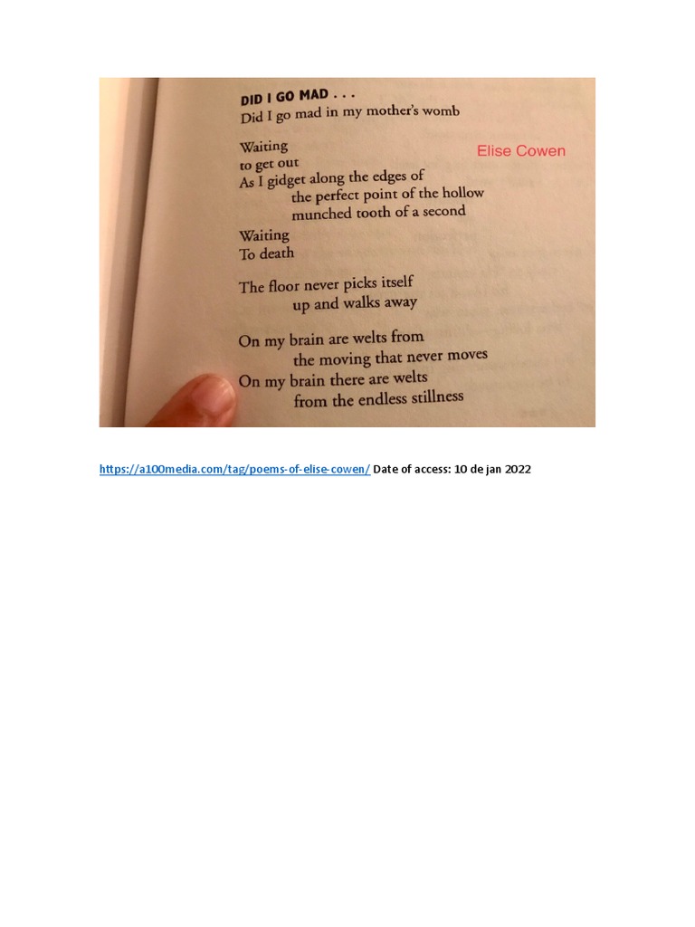 Did I Go Mad Elise Cowen Pdf