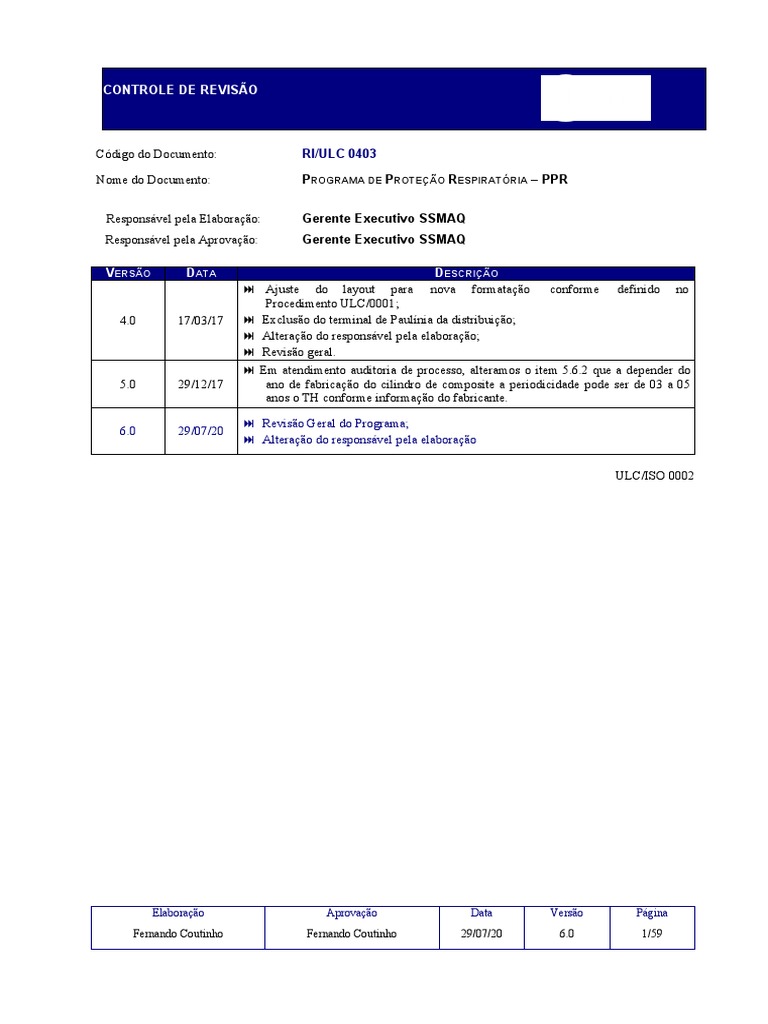Controle de Revisão: RI/ULC 0403 | PDF | Química | Gases