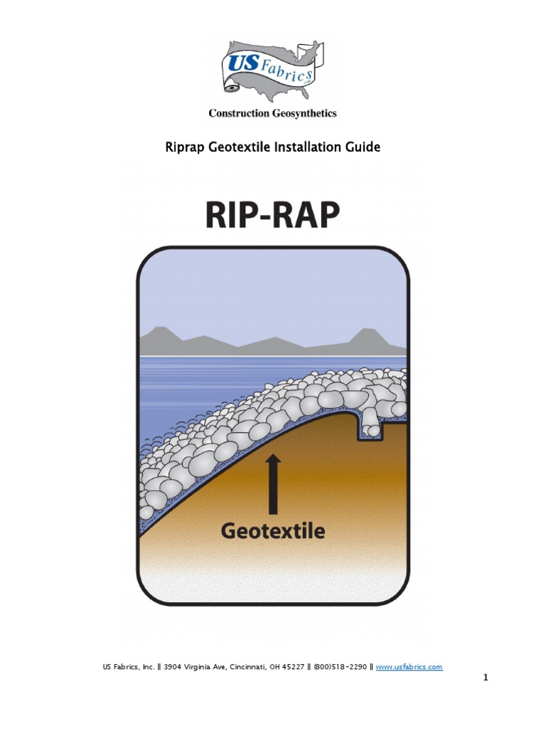 Riprap Geotextile Installation Guide | PDF | Earth Sciences