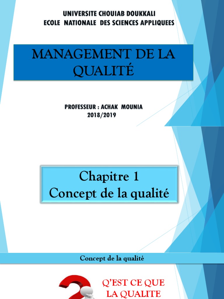 Concepts clés du management de la qualité | PDF | Système de management ...