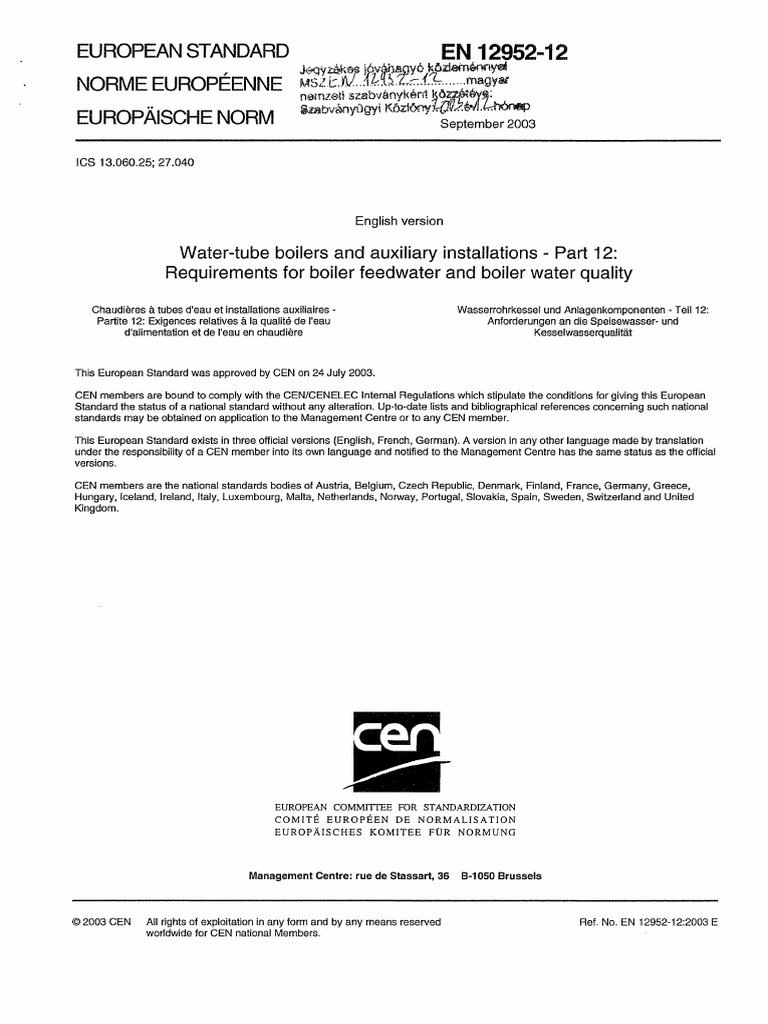 WaterTube Boilers and Auxiliary Installations Part 12 Requirements