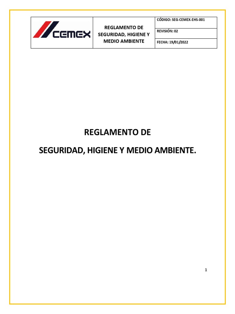Reglamento de Seguridad CEMEX | PDF | Residuos | Soldadura