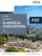 Specification Accredited A Level Classical Civilisation h408 OCR