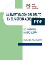 LA INVESTIGACIÓN DEL DELITO EN EL SISTEMA ACUSATORIO ponenciaPamelaRomero