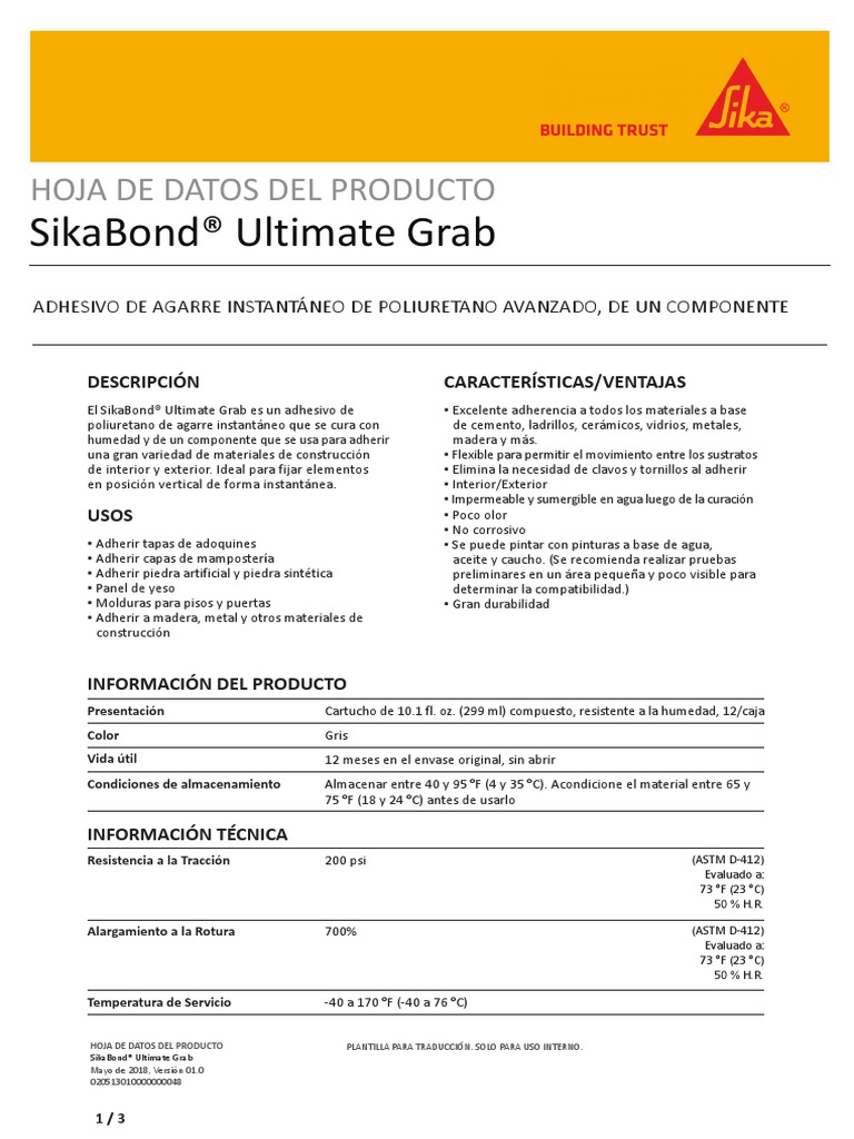 Sika Bond Ultimate Grab PDF