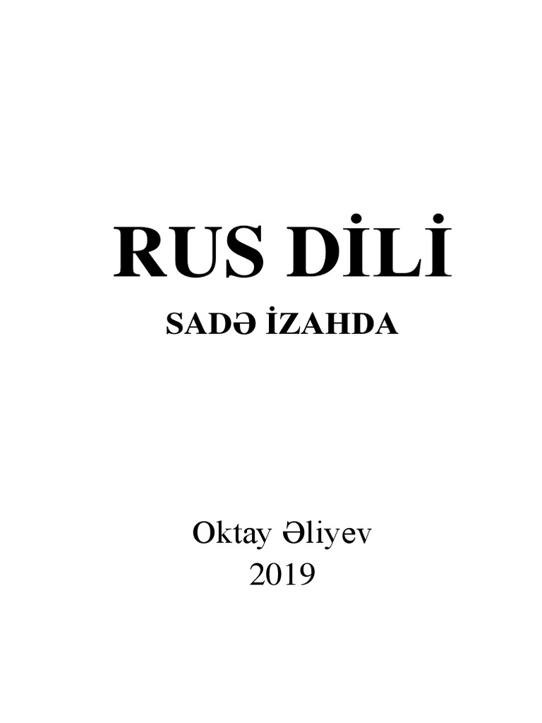 KİTAB - Rus Dili Sadə Izahda | PDF